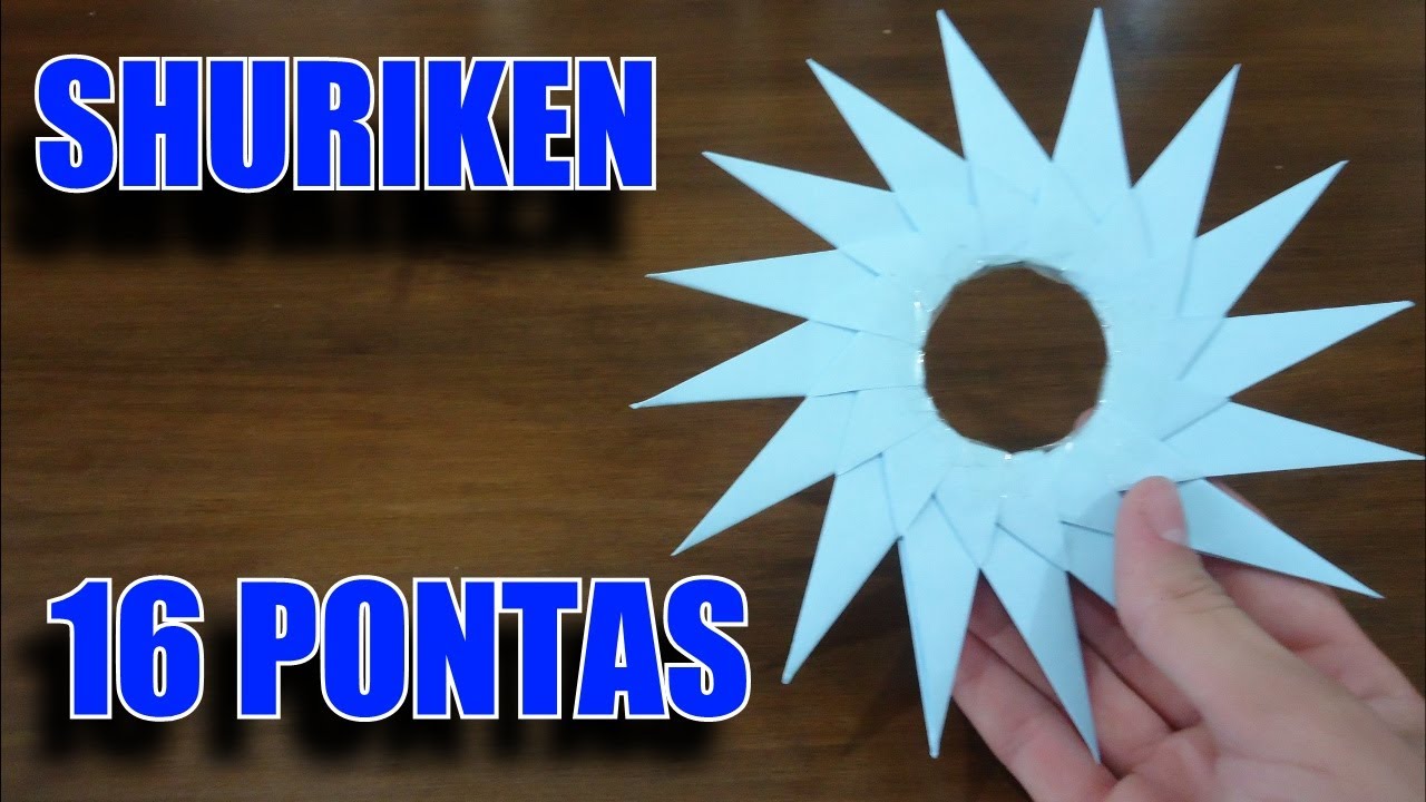 Como Fazer Uma Shuriken De 16 Pontas Origami Youtube