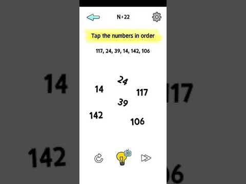 Busy brain level 22 Tap the numbers in order Gameplay walkthrough solution