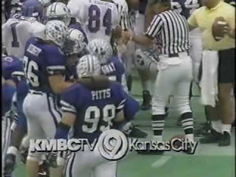 Kansas vs. BYU 12-25-92 I get knocked out by Brad Clark of BYU