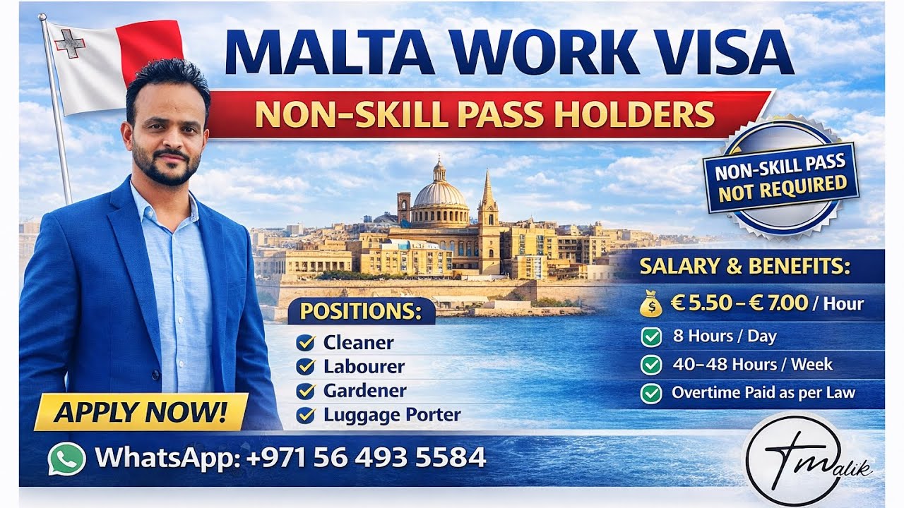 Malta Work Visa 2025 | Non-Skill Pass Jobs | Salary, Process & Reality Explained | Tabrez Malik