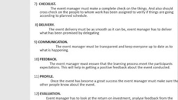 Principles of event management