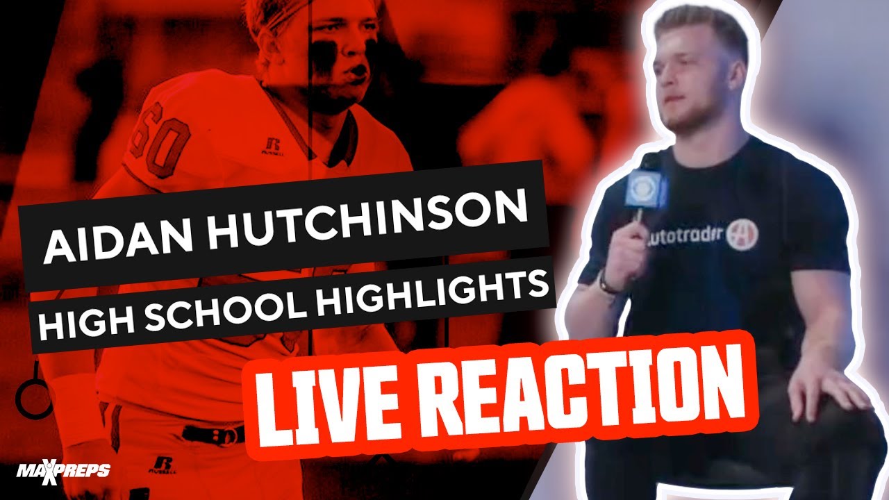 Potential No. 1 pick Aidan Hutchinson REACTS to high school highlight