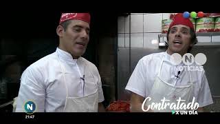 Roberto Funes Ugarte trabajando en una pizzería - Telefe Noticias