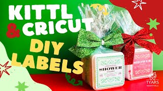 How to make labels using Kittl and Cricut for Christmas Shower Steamers