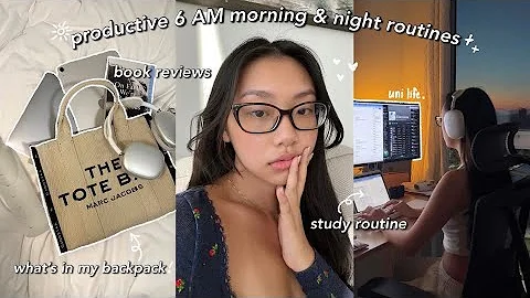 STUDY VLOG | 6AM PRODUCTIVE MORNING ROUTINE + DAY IN MY LIFE  whats in my backpack & book reviews