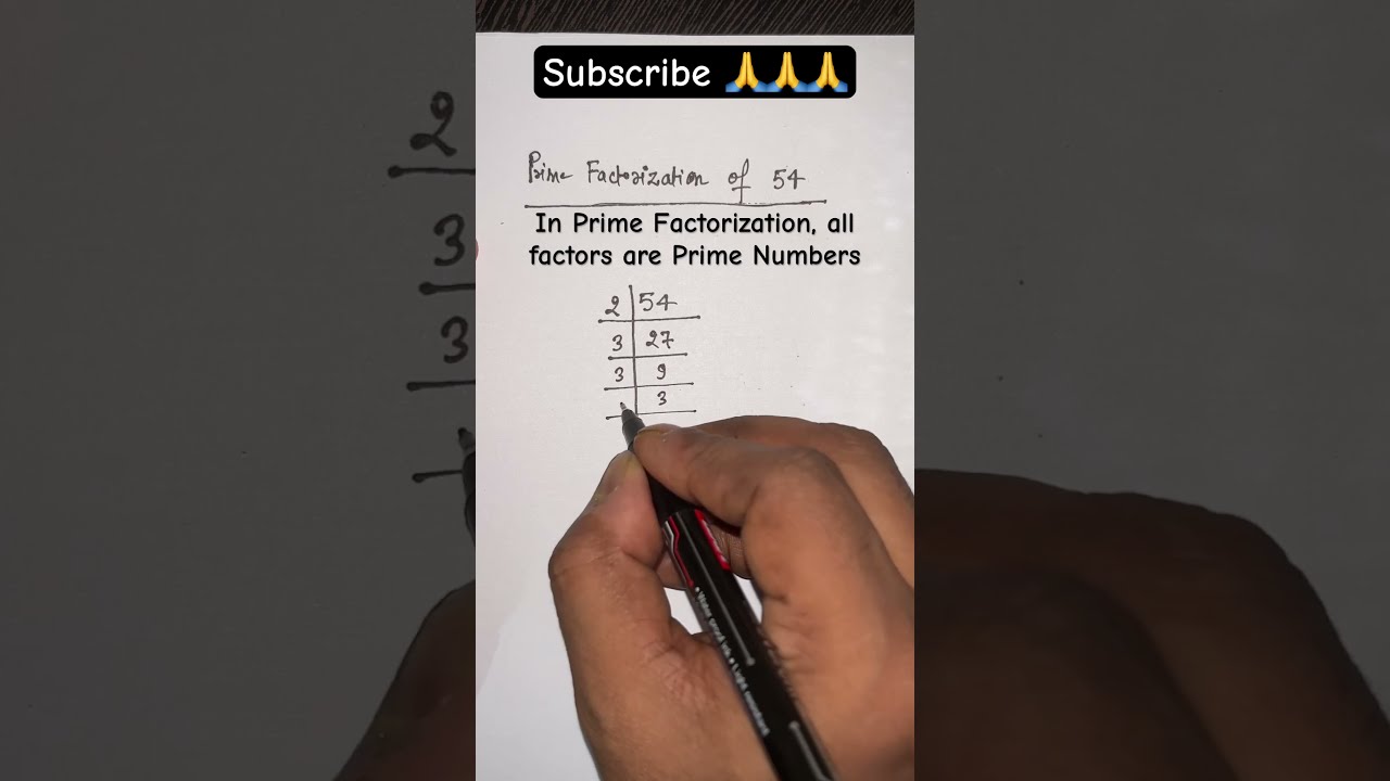 Prime Factorization Of 54 Maths Mathshorts Factorisation Math Shorts Shortvideo