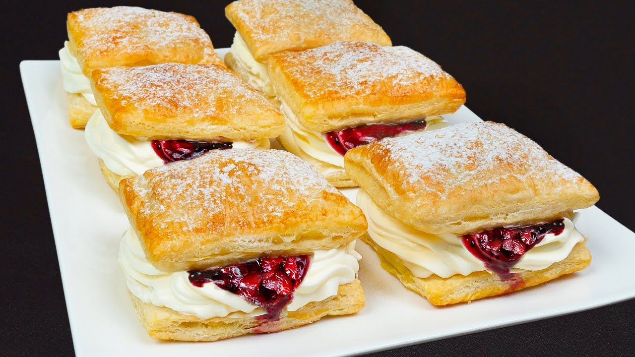 Budete to dělat denně! Rychlý dezert z listového těsta a třešní