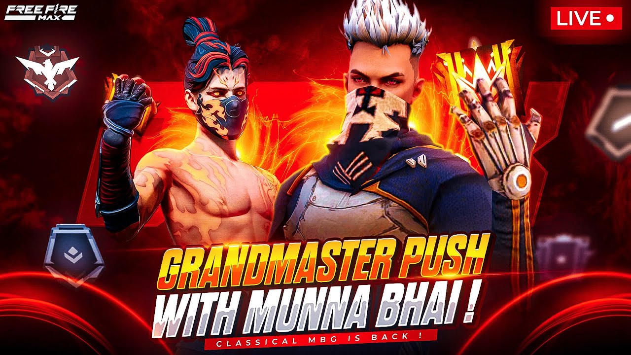 Grandmaster Live Rank Push Free Fire Telugu - Munna Bhai is Live ...