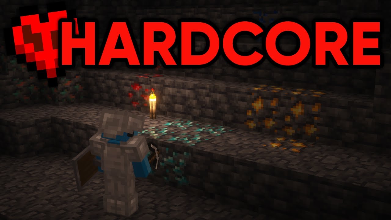 Going caving in hardcore Minecraft - YouTube