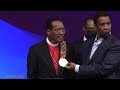 Denzel Washington Presents Bishop C.E. Blake With The Blessings Of The Elders Medallion and Award!