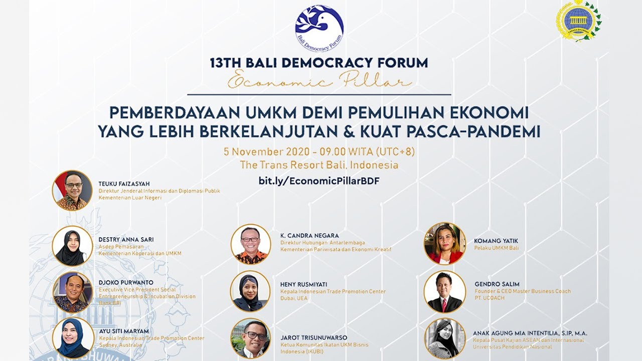 Extended Registration For Bali Democracy Students Conference Iv Bdsc Iv Democracy Youth And Covid 19