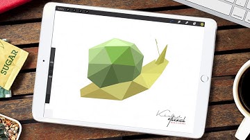 Low Poly art on iPad Pro | procreate | How To Draw A Snail
