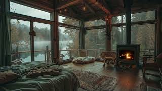 Cozy Lakeside Room To Relax, Sleep, Study With Fireplace Sounds And Rain Sounds 💤Deep Sleep Ambience by the white room 13,956 views 1 month ago 8 hours