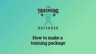 The Training Notebook : How to create a Training Package ? screenshot 1