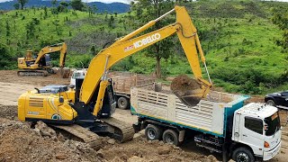 โหมดพลังสุงสุด เร็วมากๆ 👍👍👍รถแบคโฮ KOBELCO SK200-10 SM เปลี่ยนฟันแบนขุดดินดีเบาแรงกว่าฟันแหลมเยอะ 😁😁