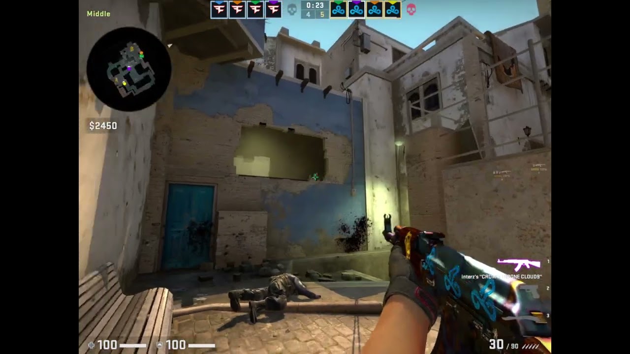 CSGO POV Cloud9 Ax1Le (27/13) vs FaZe (mirage) @ ESL Pro League Season 16