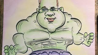 DRAWING INCREDIBLE HULK CARICATURE WATERVLIET NEW YORK CARICATURE ARTIST