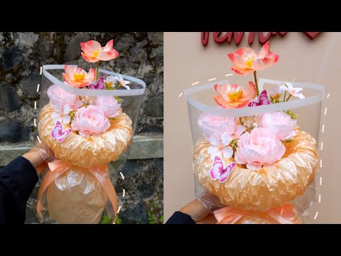 Jual Single Flower Bouquet - Buket Bunga Simple - Merah Muda