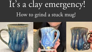 Help! My mug stuck to the cookie-how do I get it off? Let’s grind! Bonus glaze combo included! #clay