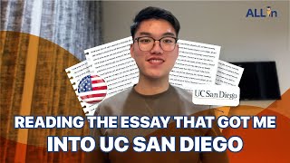 Famous READING THE UC ESSAY THAT GOT ME INTO UC SAN DIEGO Profile