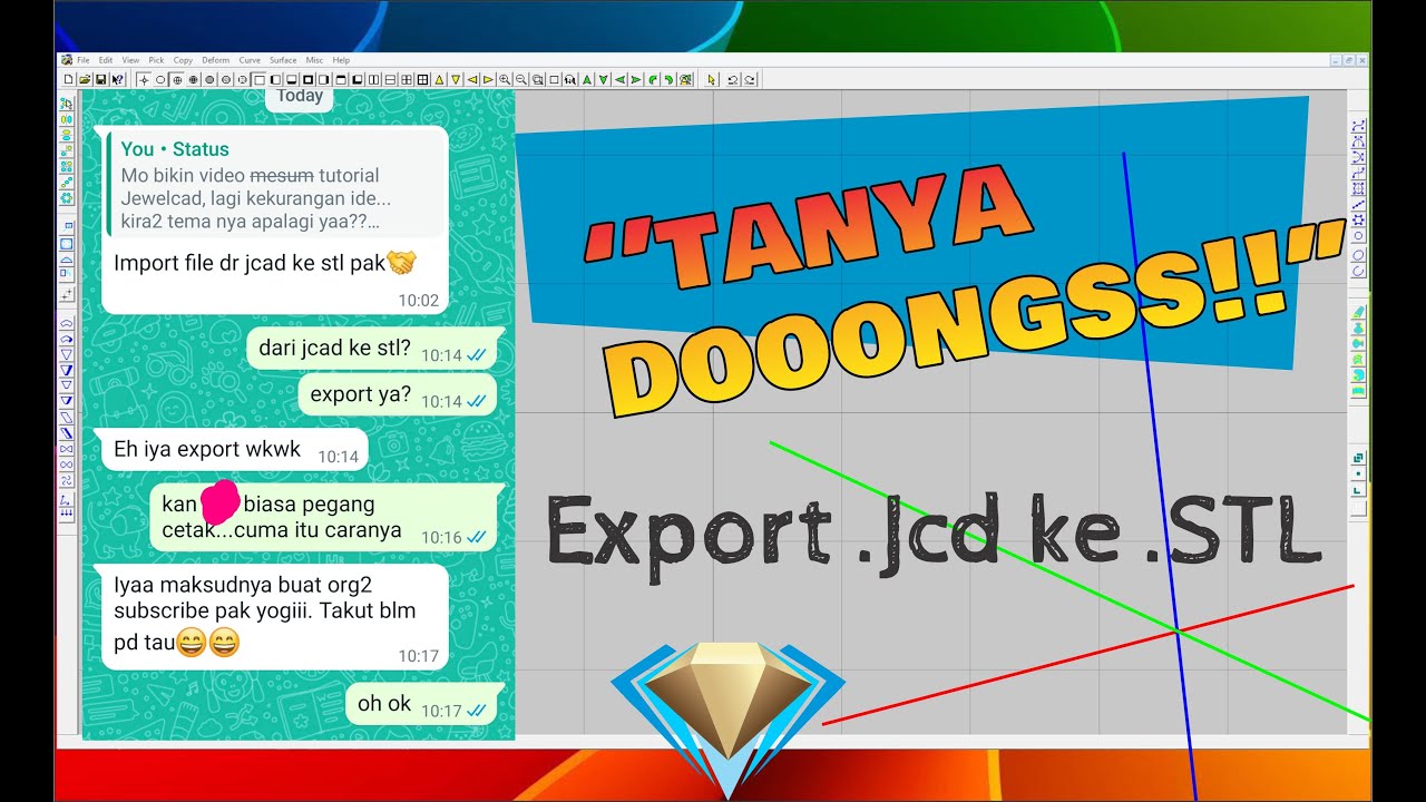 Tanya export file .Jcd ke .Stl - YouTube