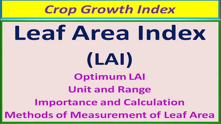Crop Growth Index: Leaf Area Index (LAI)