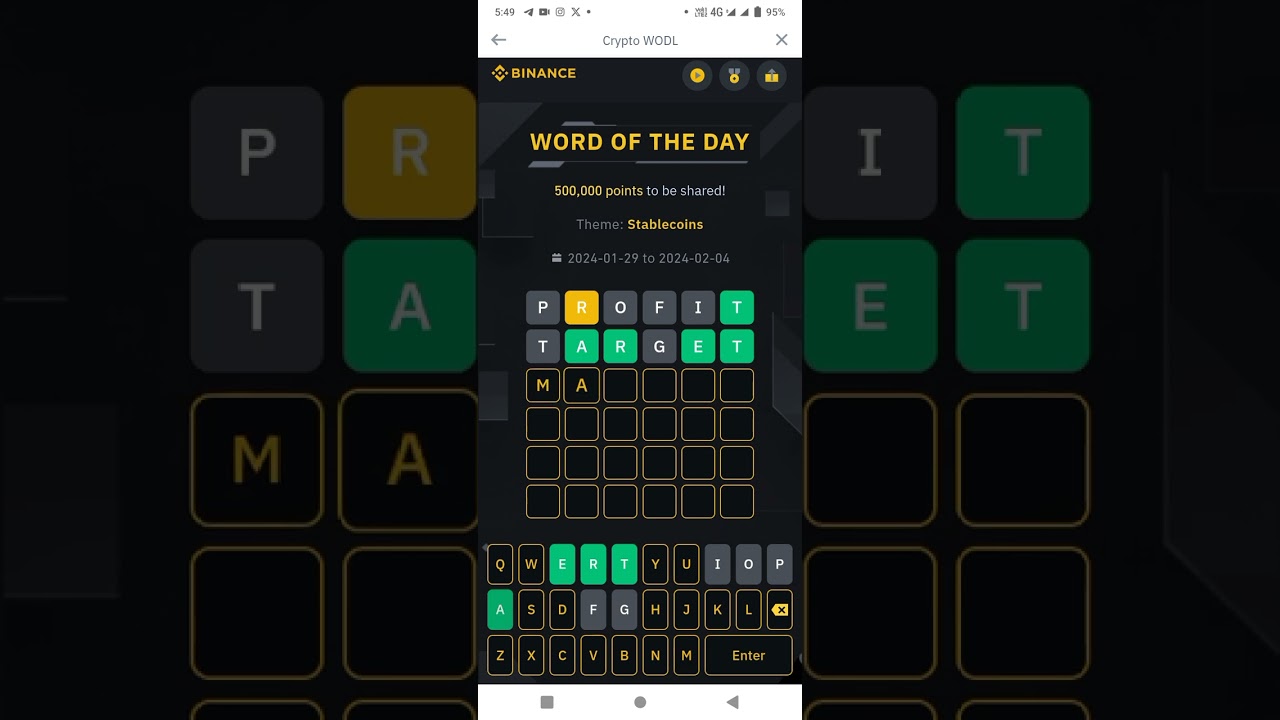Binance Crypto WODL Answer Today | Word Of The Day | Theme Stablecoins -  YouTube