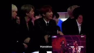 171201 bts and wanna one reaction to taemin feat sunmi MAMA 2017