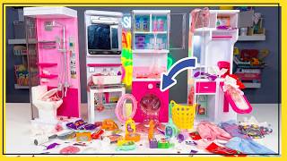 ASMR 🛁 Cleaning & Organizing My Barbie Size Doll Bathroom — Deep Clean & Restock | No Talking