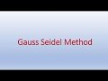 Gauss Seidel Method