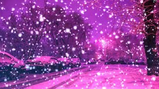 [10 Hours] Purple Winter Scenery w/ Snowfall - Video & Audio [1080HD] SlowTV