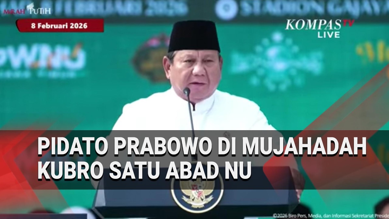 Pidato Presiden Prabowo di Mujahadah Kubro Satu Abad NU