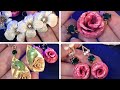 Faux Metal Flower Earrings from Polymer Clay. 3D Technique.