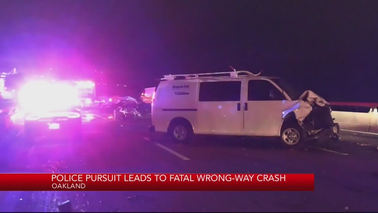 Police pursuit leads to fatal wrong-way crash - YouTube