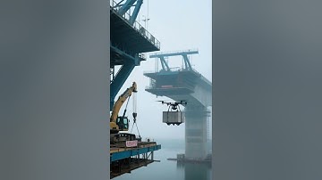 Sky Giants: Drones Airlifting Tons to Repair Broken Bridges at Sea😲😲😲#drone #bridge #construction