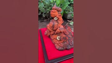 Tượng cóc  gỗ trắc đỏ đen siêu hiếm