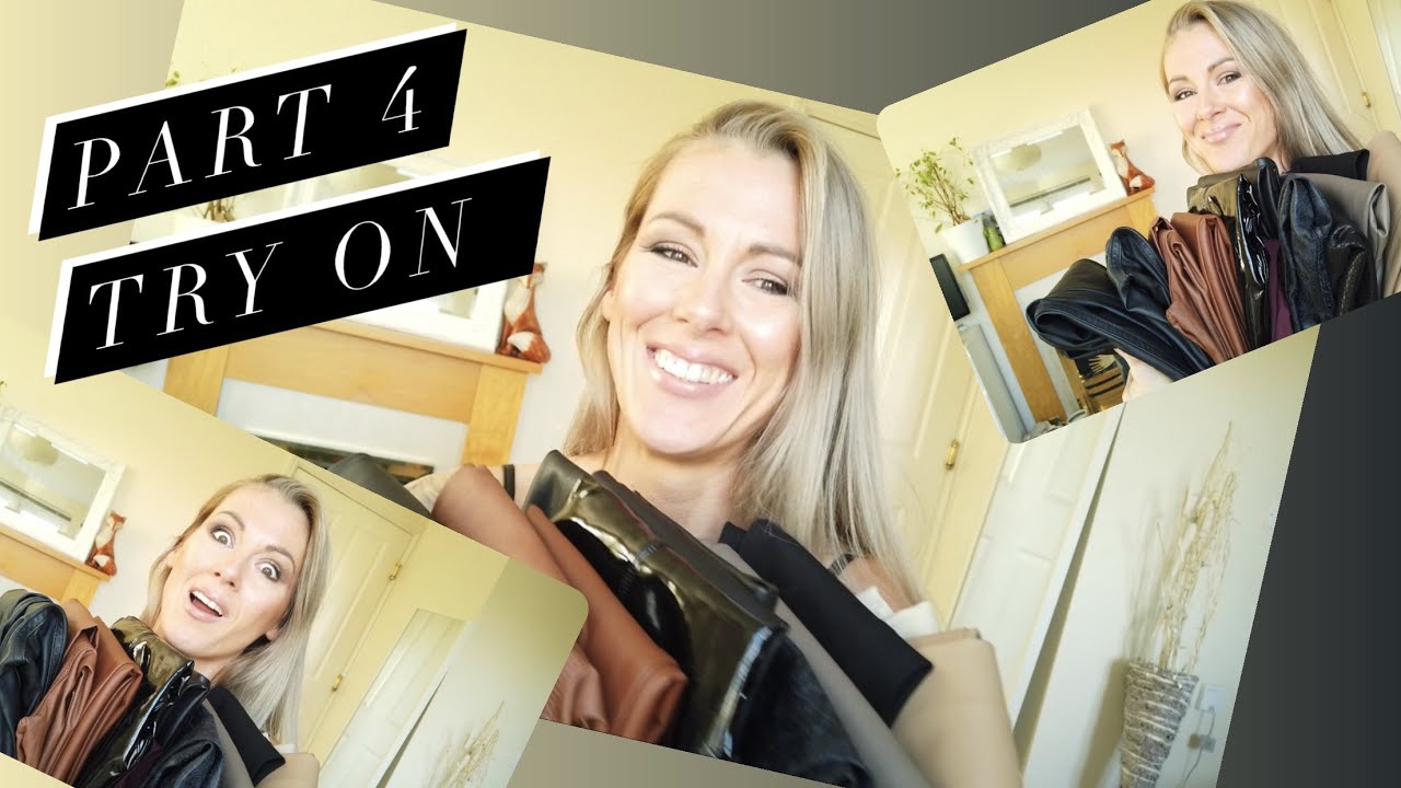 PART 4   TRY ON - faux leather trousers with boots