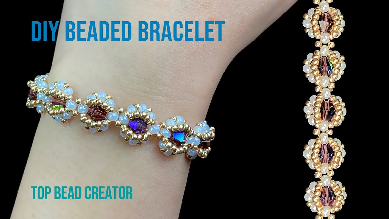 How to make beaded bracelet, Jewelry making Tutorial - YouTube