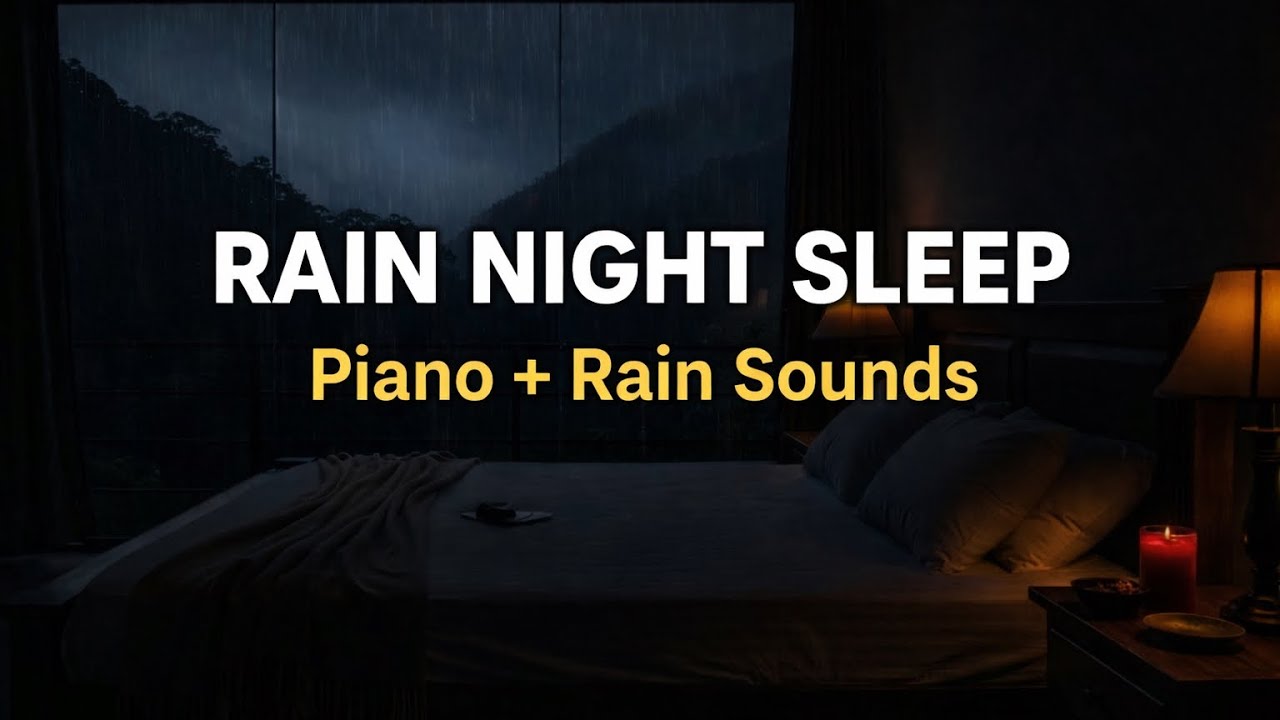Rain Sounds & Soft Piano for Insomnia Relief 🌙 Deep Sleep Music ...
