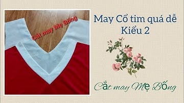 🌻 14 🌻 Stitching Heart Shape Collar / HƯỚNG DẪN cách may CỔ TIM rất dễ KIỂU 2