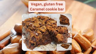 Bake with me: Gluten free, vegan, Salted caramel cookie bar