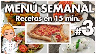 MENÚ SEMANAL Económico y Súper RÁPIDO nº. 3  Recetas Fáciles y Deliciosas  Meal Prep Semanal