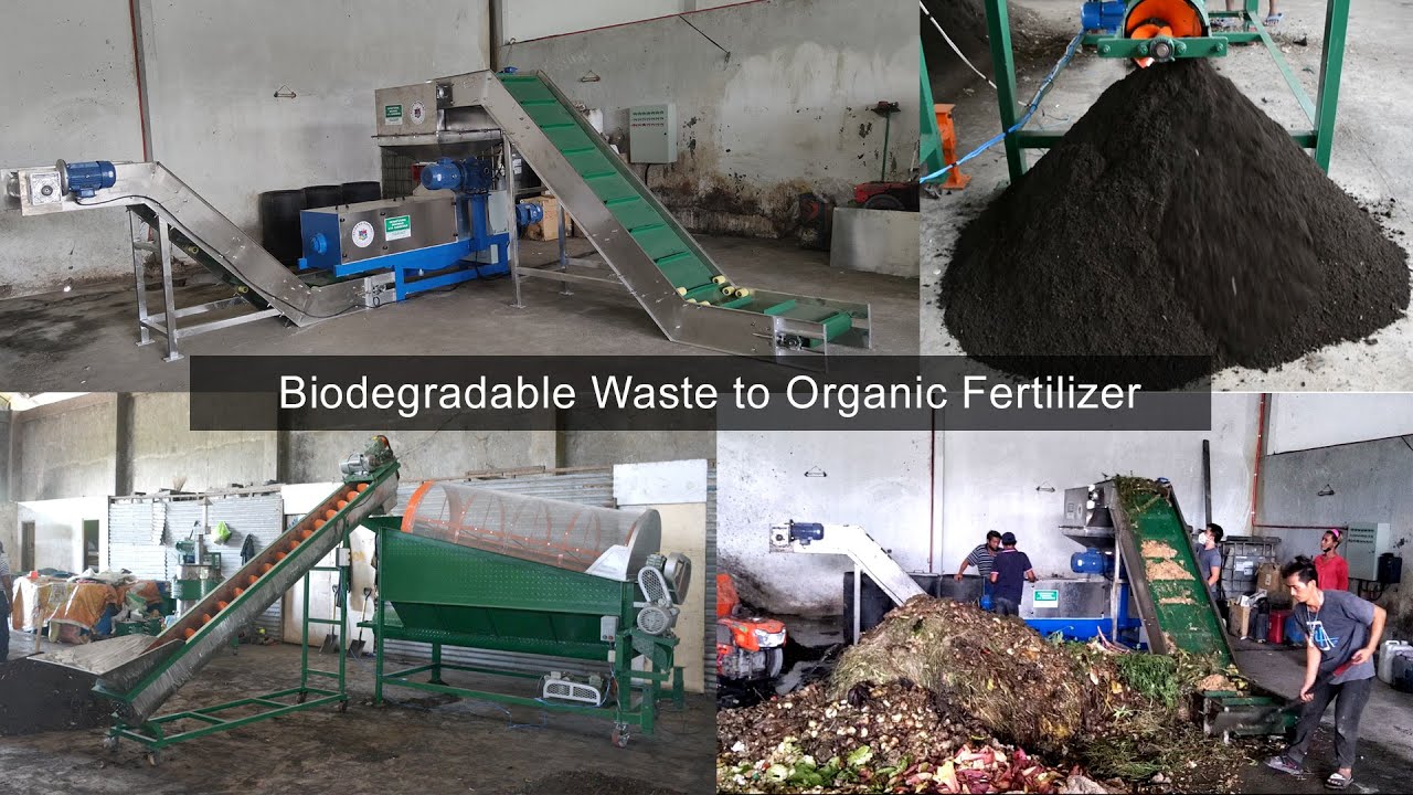 Биоразлагаемые отходы в органическое удобрение с использованием обезвоживания, ворошителя и вибра...