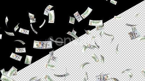 Falling Money 100 Dollars On Alpha Channel Loops V1 | Motion Graphics - Envato elements