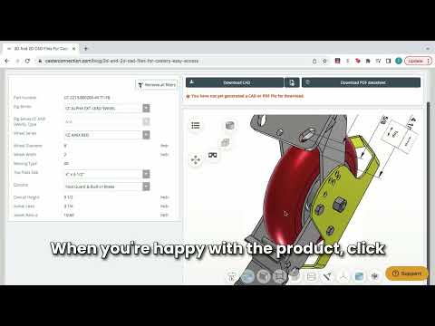 Caster Connection CAD Configurator Guide: Download 3D & 2D Caster CAD Models - video from Caster Connection