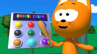 Juegos con huevos de colores | El gatito Koté | Juegos para niños y dibujos animados