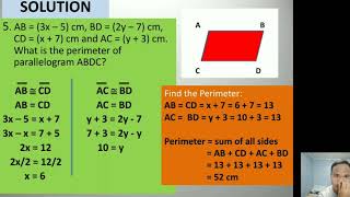 How to Solve Problems Involving Properties of a Parallelogram (There is a reward after the video)