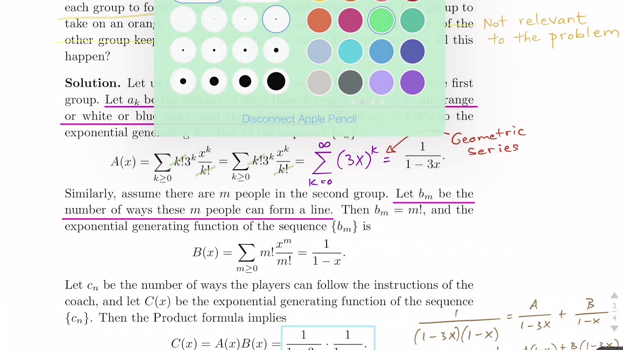 Combinatorics Bona Sec 8.2.2 Products of generating functions - YouTube