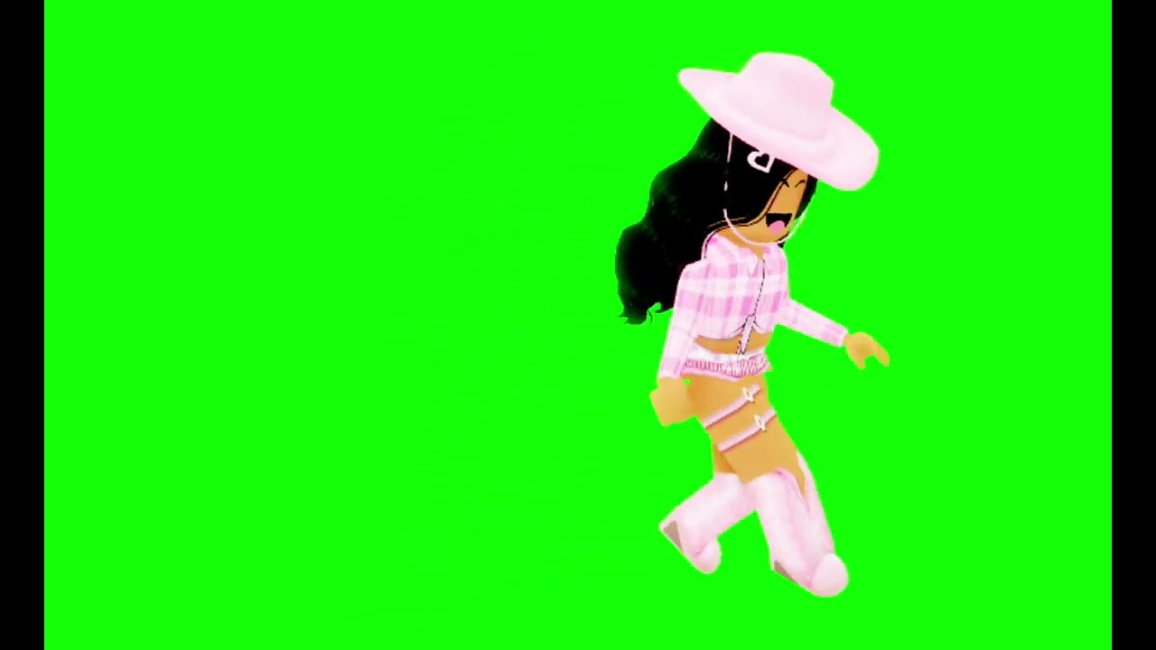 ROBLOX CHARACTER DANCING *pink* GREEN SCREEN 