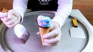 cotton candy Ice Cream ice cream rolls street food - ايس كريم رول ايسكريم غزل البنات